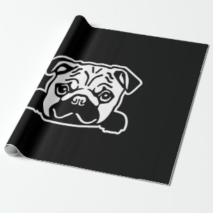 Papier Cadeau Portrait de Pug Dog Sketch