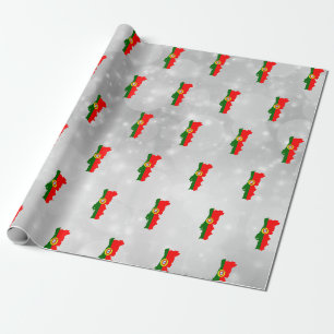 Papier Cadeau Portugal - Carte du drapeau portugais