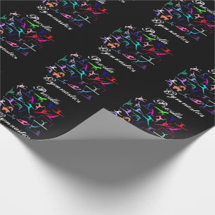 Papier Cadeau Poses de gymnastique de 25 filles personnalisées