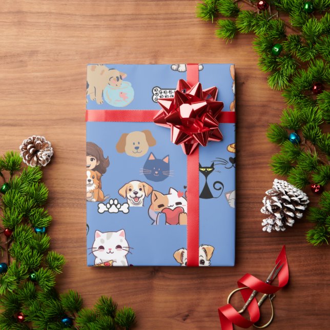 Papier Cadeau poster de animal (Cadeau de vacances)