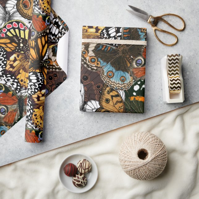Papier Cadeau Poster de animal. Ailes papillons. (Artisanat)