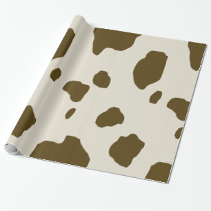 Papier Cadeau Poster de animal de brun de PEAU de VACHE