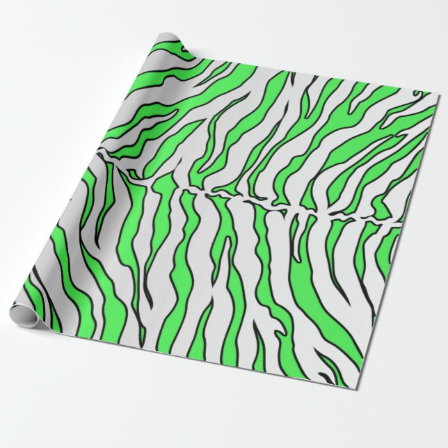 Papier Cadeau Poster de animal De Tiges Blanches Et Lime (Déroulé)