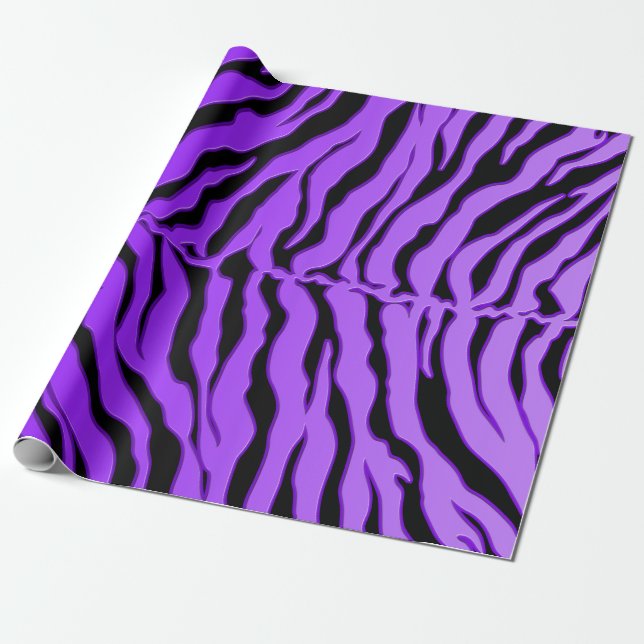 Papier Cadeau Poster de animal Des Tiges Noir Et Violet (Déroulé)