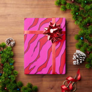 Papier Cadeau Poster de animal Des Tiges Rouge Et Rose