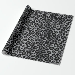 Papier Cadeau Poster de animal léopard gris
