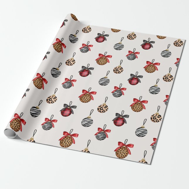 Papier Cadeau Poster de animal Noël Ornements Motif Design (Déroulé)