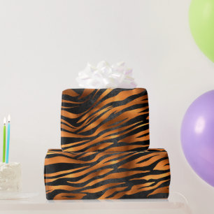 Papier Cadeau Poster de animal noir Tiger en cuivre
