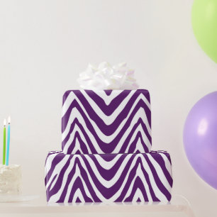 Papier Cadeau Poster de animal Zèbre violet et blanc