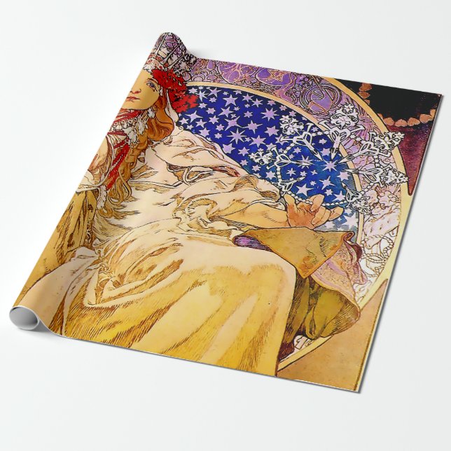 Papier Cadeau Poster de la princesse Hyacinth par Alphonse Mucha (Déroulé)