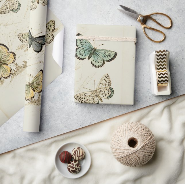 Papier Cadeau Poster des papillons vintages (Artisanat)