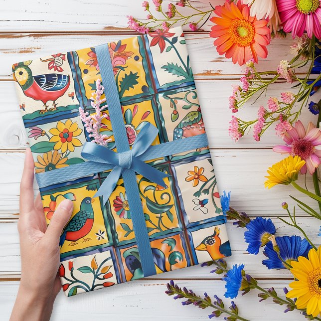 Papier Cadeau Poterie en mosaïque de Talavera mexicaine (Créateur téléchargé)