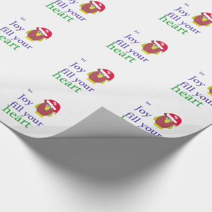 Papier Cadeau Poulet drôle avec une phrase réchauffant le cœur