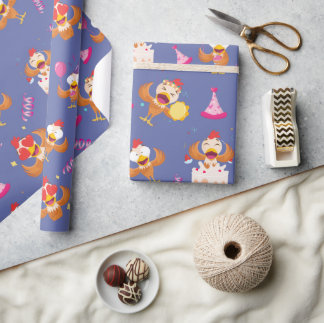 Papier Cadeau Poulet drôle drôle