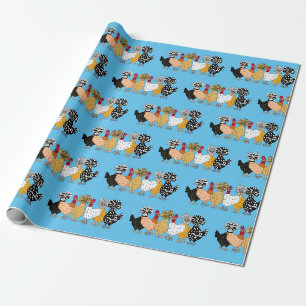 Papier Cadeau Poulets amusants et poulets polonais