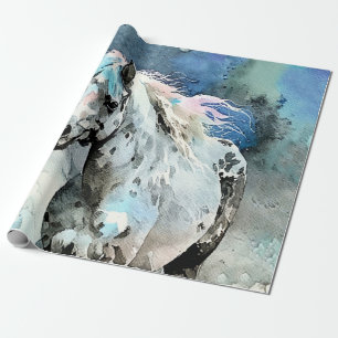 Papier Cadeau Pouliche Appaloosa fringante Aquarelle