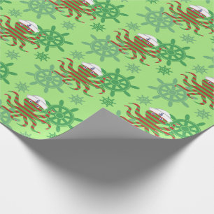 Papier Cadeau Poulpe de marin de Noël