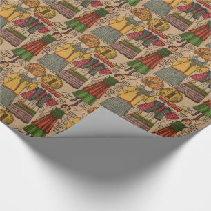Papier Cadeau Poupée de papier des années 1930 vêtements polonai