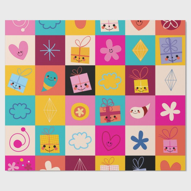 Papier cadeau pour enfants Motif sans couture (Plat)