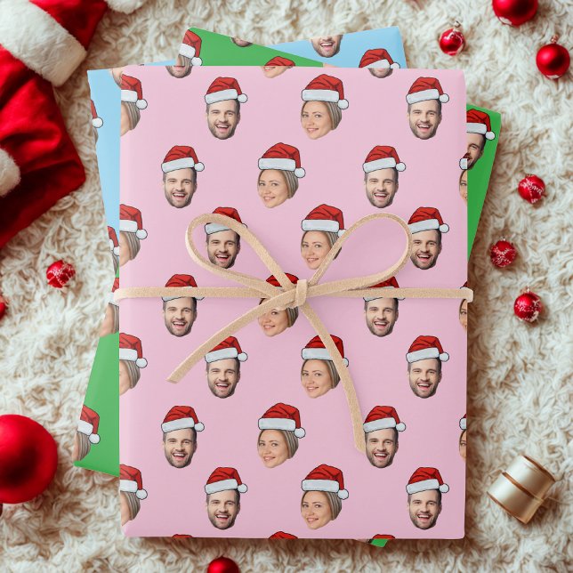 Papier cadeau pour le Père Noël, Tête de Père Noël (Créateur téléchargé)
