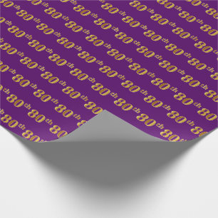 Papier Cadeau Pourpre, événement (quatre-vingtième) d'or