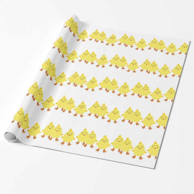 Papier Cadeau Poussins de bébé (Déroulé)