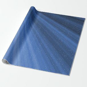 Papier Cadeau Poutres Lumineuses Étoiles Sur Bleu