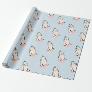Papier Cadeau Prayer mains bleu et rose envelopper cadeau