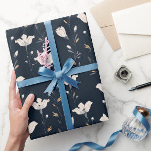 Papier Cadeau pré fleur sauvage, aquarelle boho fleurs sauvages,
