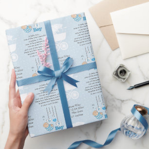 Papier Cadeau Precieux petit bébé garçon