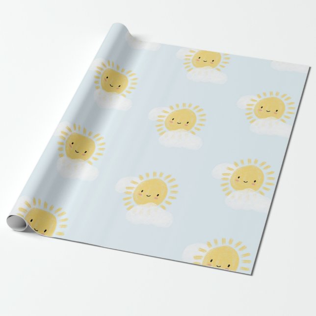 Papier Cadeau Premier anniversaire Baby shower Sunshine Cute Par (Déroulé)