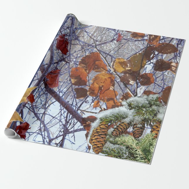 Papier Cadeau Premier Camouflage hivernal de neige (Déroulé)