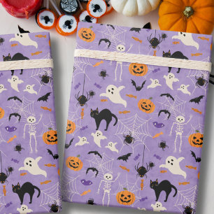 Papier Cadeau Premier Halloween Enfant Anniversaire Violet Effra