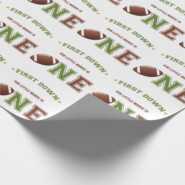 Papier Cadeau Premier match de football d'anniversaire (Coin)