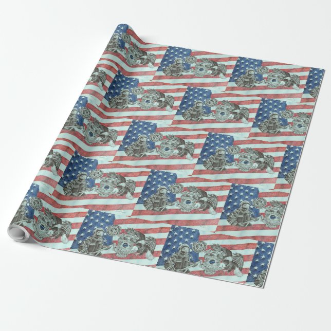 Papier Cadeau Premier répondeur patriotique (Déroulé)