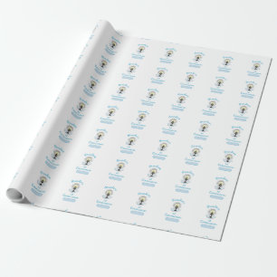 Papier Cadeau Première communion de petit-fils, tasse bleue