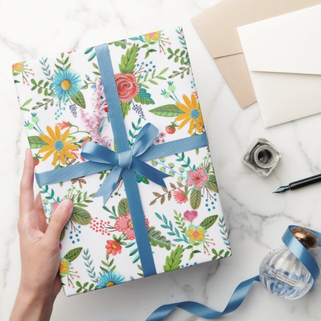 Papier Cadeau Première Communion Florale | Papier d'enrobage (Cadeaux)