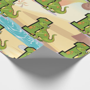 Papier Cadeau Première fête d'anniversaire de dinosaure