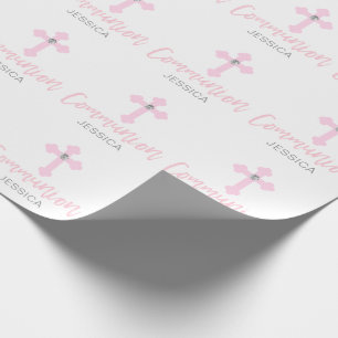Papier Cadeau Première sainte communion personnalisée de fille