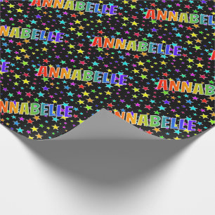 Papier Cadeau Prénom Arc-en-ciel "ANNABELLE" + Étoiles