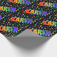 Prénom arc-en-ciel "KAREN" + Stars