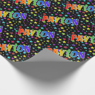 Papier Cadeau Prénom Arc-en-ciel "PAYTON" + Étoiles