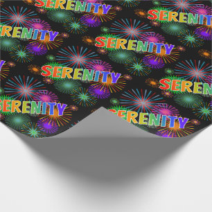 Papier Cadeau Prénom arc-en-ciel "SERENITY" + Fireworks