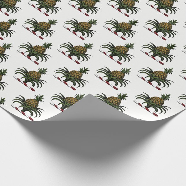 Papier Cadeau Préppy Heraldic Crest couleur ananas RWT (Coin)