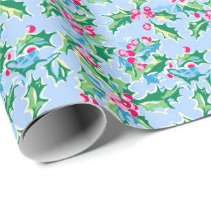 Papier Cadeau Preppy Palm Beach Christmas Holly