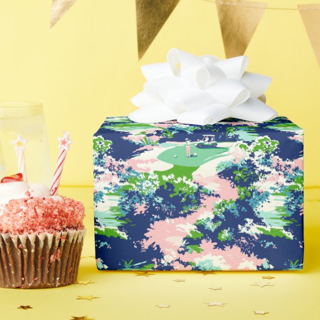 Papier Cadeau Preppy Palm Beach Golf (Fête d'anniversaire)