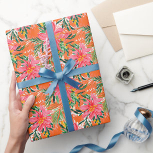Papier Cadeau Preppy Palm Beach Motif tropical Oranges