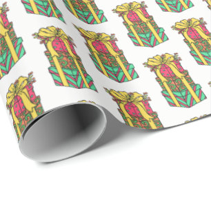 Papier Cadeau Présentations de Noël enroulées empilées Noël