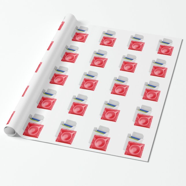 Papier Cadeau Préservatifs sur l'arrière - plan blanc (Déroulé)