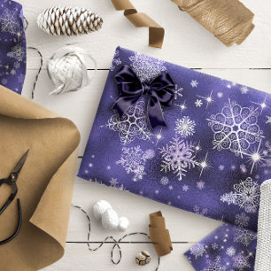 Papier Cadeau Prettiest Snowflakes Motif Violet ID846